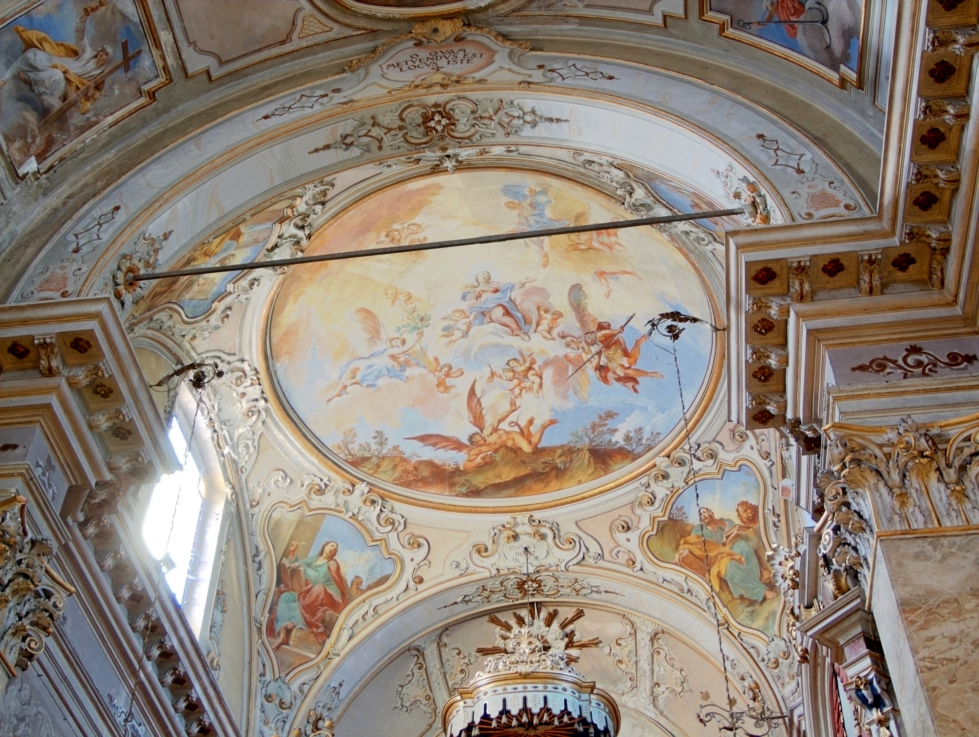 Monte Isola (Brescia, Italy) - Decorated vault of the aps in the Church of San Michele Arcangelo in Peschiera Maraglio